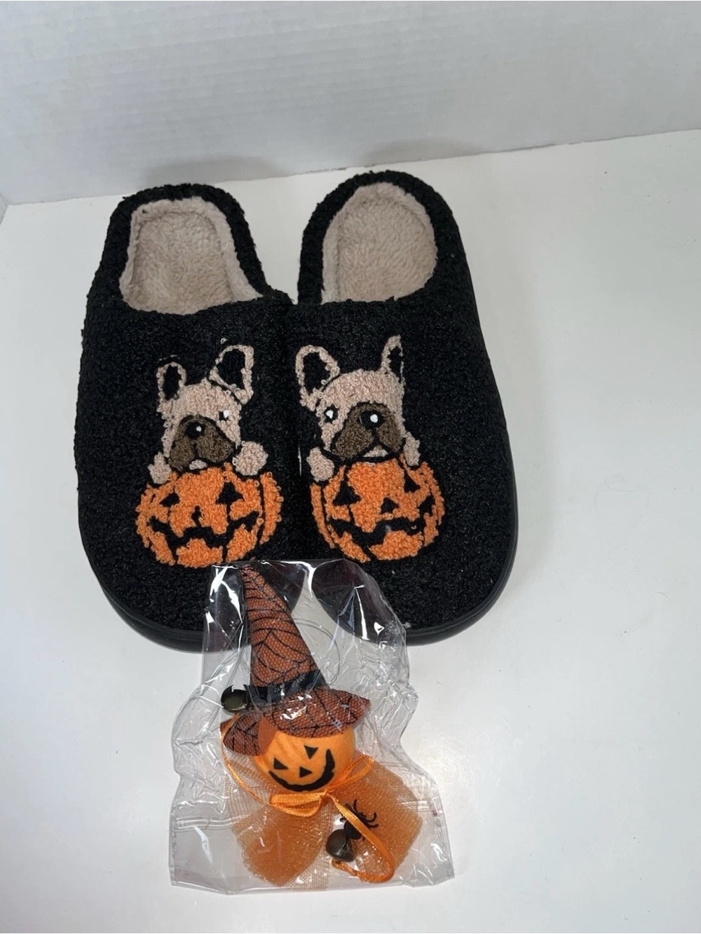 Halloween Slippers Jack-O-Lantern/Dog Size 40-41 US Women’s 7.5-8.5 Men’s 6.5